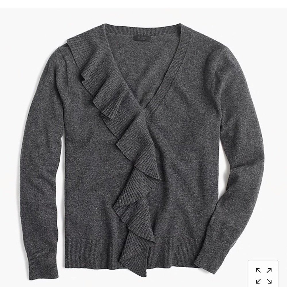 J.Crew Ruffle Front Cashmere Sweater